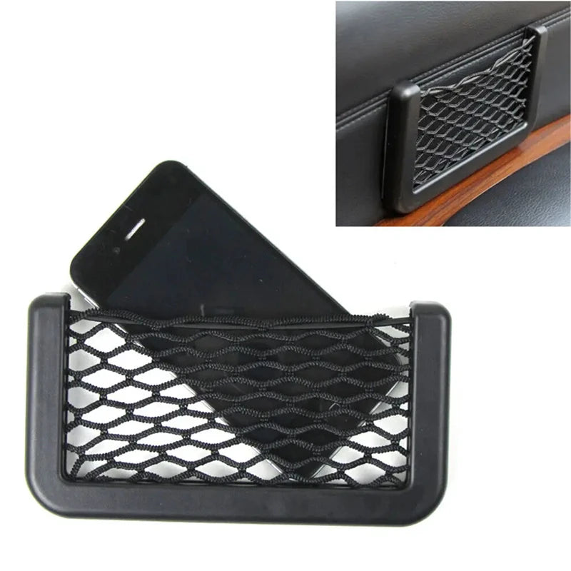 Auto Seat Side Interior Back Sundries Pocket Mesh Storage Bag Phone Net Pocket Holder Car Storage Bag Elastic Flexible Nets