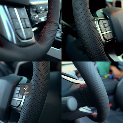 Customize Microfiber Leather Car Steering Wheel Cover For Ford Focus 3 2015-2018 Kuga 2016-2019 Escape C-MAX Ecosport 2018-2019