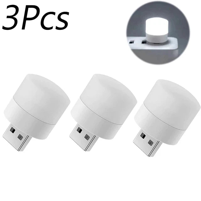 10/1PCS USB Night Light Mini LED Night Light USB Plug Lamp Power Bank Charging USB Book Lights Round Reading Eye Protection Lamp
