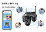 LS VISION 10X Optical Zoom 4-Screens WiFi IP Camera  35MP Outdoor Wifi Security PTZ Cam Auto Tracking Home Surveillance Cameras