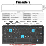 Foldable Bluetooth3.0 Wireless Keyboard With Magnetic Stand,Rechargeable 60 Keys Aluminum Alloy Mini Keyboard,Portable Wireless Travel Keyboard for Window/Mac OS-Grey