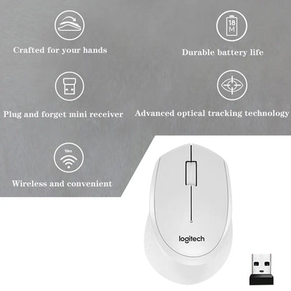 Ratón inalámbrico silencioso Logitech M330 de 1000 DPI, óptico y silencioso de 2,4 GHz con receptor USB, ideal para oficina, hogar y PC.