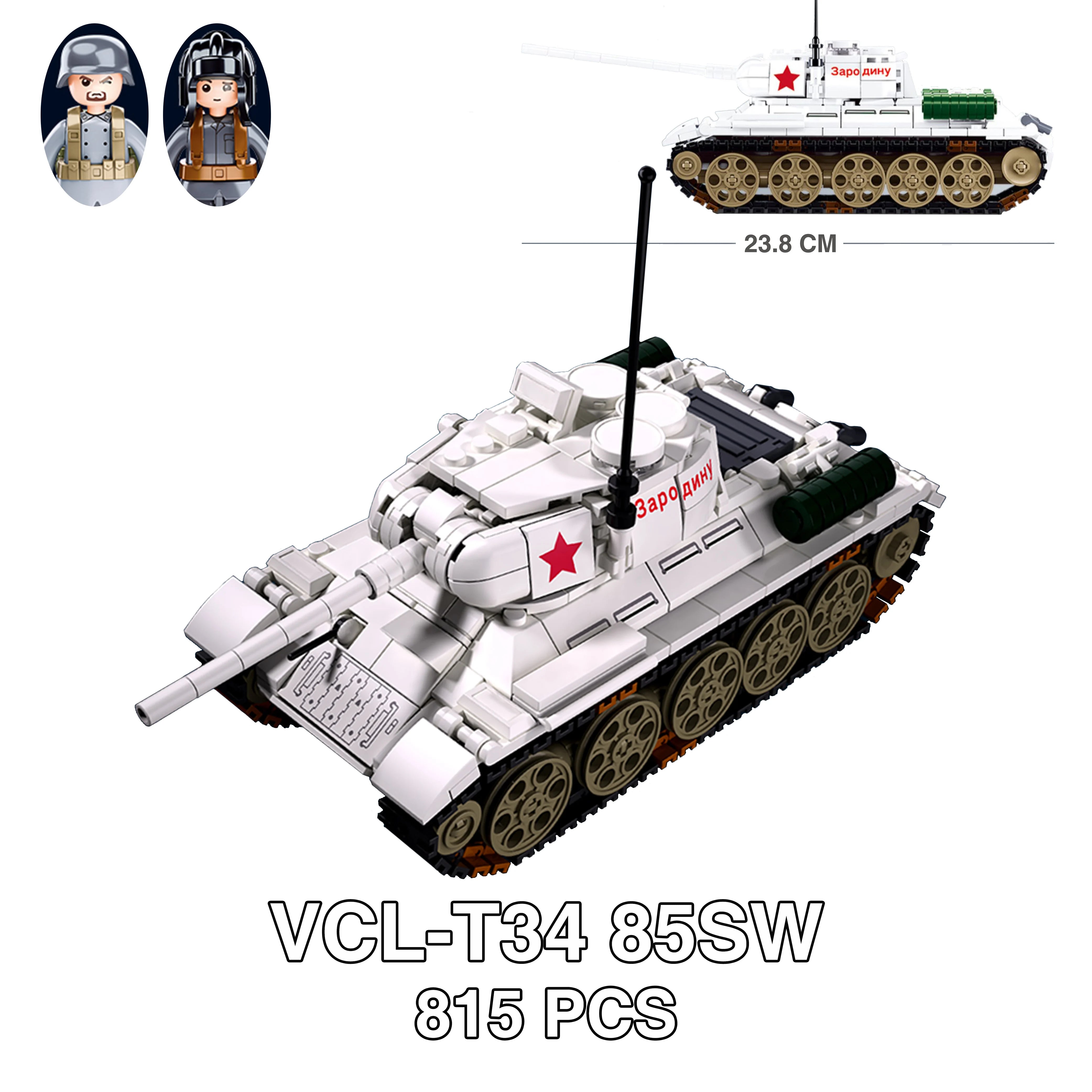 Military WW2 Tanks Tiger Sherman T34 Panzer Vehicle Airplane Army Soldier Weapons Model Building Block Brick Children Kids Toys