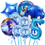 Sonic the Hedgehog Fontes do partido, Foil Balões, Látex Balões Kit, Decorações de aniversário, Balões Número, Decoração Presentes, 32"