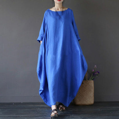 2023 Summer autumn Big Size Dresses Women 4xl 5xl Loose long vintage Dress Boho Shirt Dress Maxi Robe fashion Female