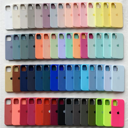 Official Original Silicone Phone Case For iPhone 16 13 15 14 12 Pro Apple Case for iPhone 16 Plus 13 14 11 12 15  Pro Max cover
