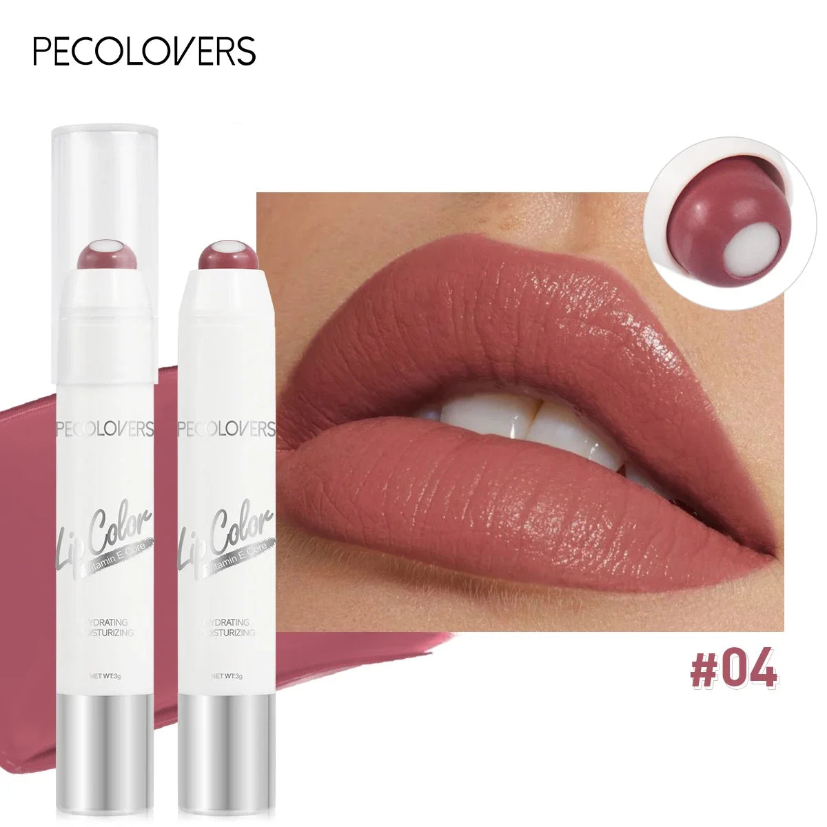 2-in-1 Nude Lipstick Matte Red Lip Balm Moisturizing 6 Colors Sandwich Lipstick Waterproof Long-Lasting Non-Stick Cup Lip Stick