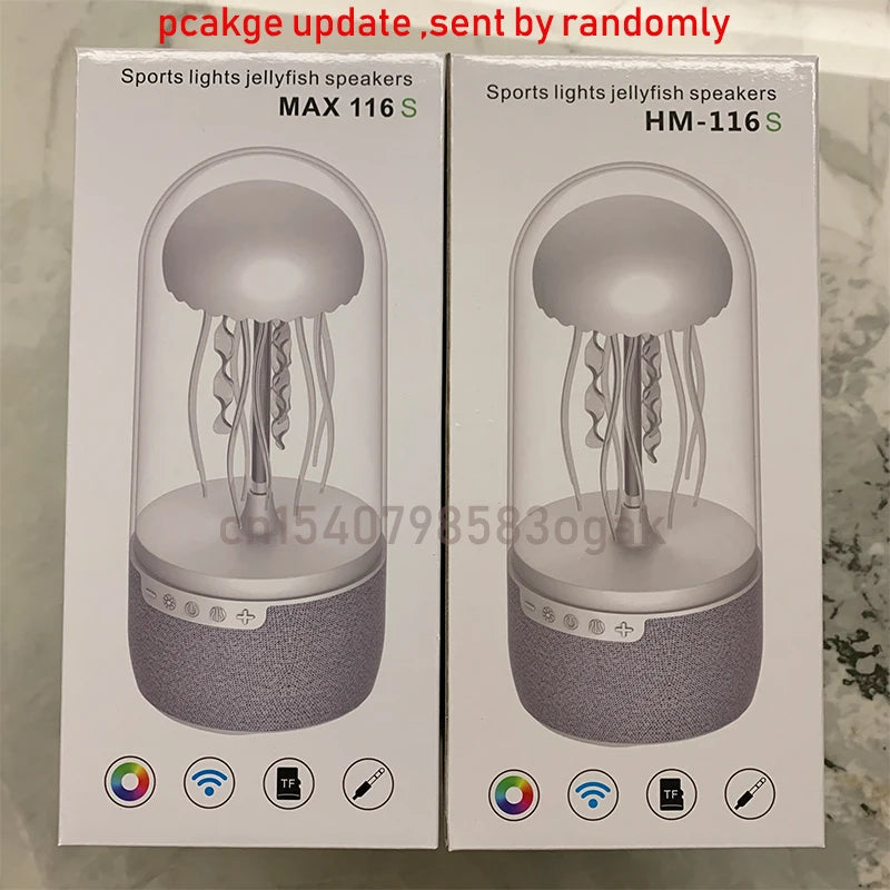 Creative Colorful Jellyfish Lamp Bluetooth Speaker HiFi Stereo 1800mAh Sports Jellyfish Speaker with Lights for Home Office