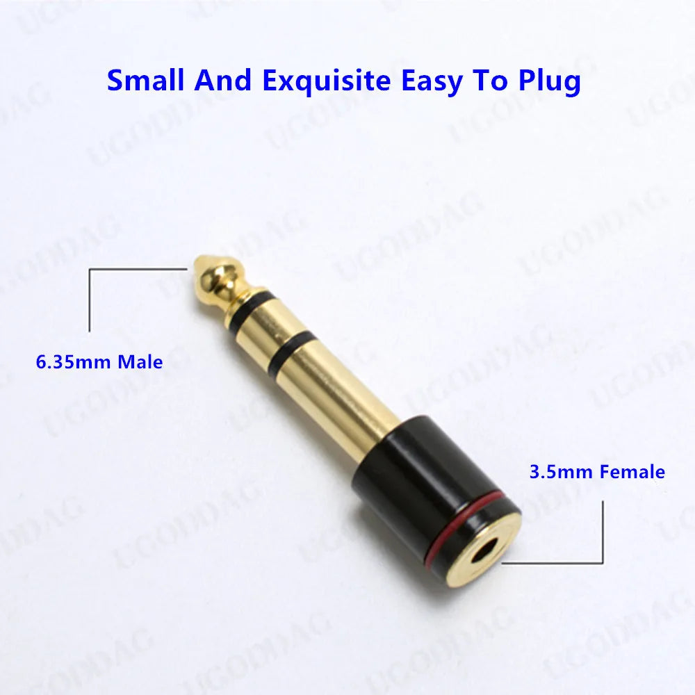 6.5 Connector Plug 6.35mm Male To 3.5mm Female Audio Adapter Gold Plated Hifi Headphones Jack Stereo Microphone Earphone DIY 3.5