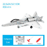Children DIY Metal 3D Assembly Building Blocks Aircraft Warship Model Screw Nut Metal Toys Adult High-Difficulty Puzzle