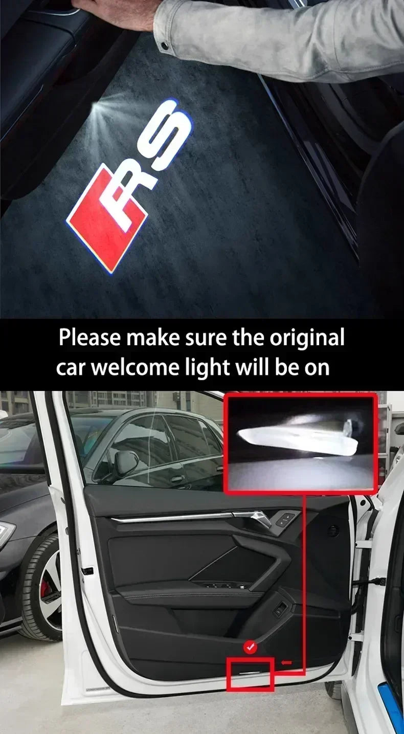 Audi A3 A4 B8 8P 8V A6 C7 A5 Q5 B7 B6 B9 SLINE QUTTRO RS Q3 Q7 S3 S4 S5 S6 S8 Car Door Welcome Light Led HD Projector Lamp