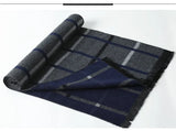 Designer Brand Plaid Men's Cashmere Scarf Winter Warm Scarves Shawls Casual Business Long Wraps Pashmina Christmas Gift for Man