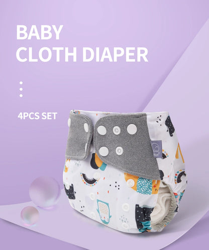 Elinfant New Matching waterproof baby pcoket diapers 8 pcs gray mesh cloth diapers and 8pcs microfiber inserts