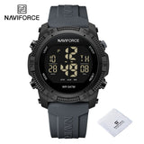 NAVIFORCE Men's Fashion LCD Digital Wristwatch 50m Waterproof Sports Silicone Strap Watches for Men Casual Electronic Male Clock