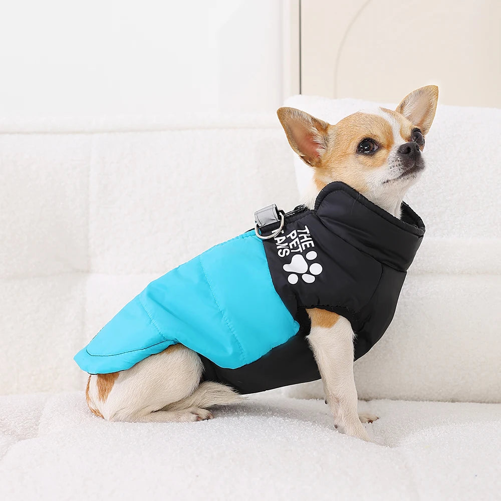 Warm Pet Clothing Winter Reflective Dog Costume Soft Windproof Zipper Jacket Coat With D-ring For Small Dog Chihuahua Labrador