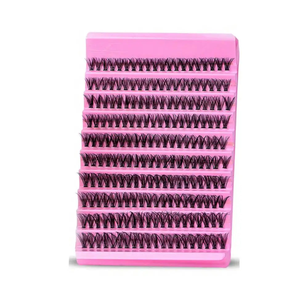 Kit de extensão de cílios diy, 200 peças, cluster de cílios individuais 40d60d 8-16mm, mix de clusters de cílios, ligação e vedação e aplicador de cílios