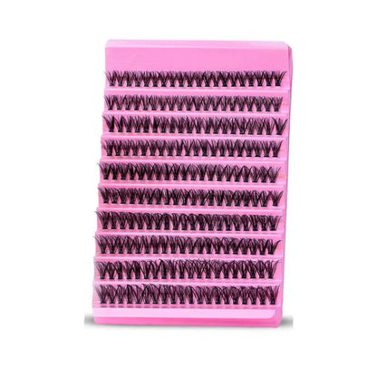 Kit de extensão de cílios diy, 200 peças, cluster de cílios individuais 40d60d 8-16mm, mix de clusters de cílios, ligação e vedação e aplicador de cílios