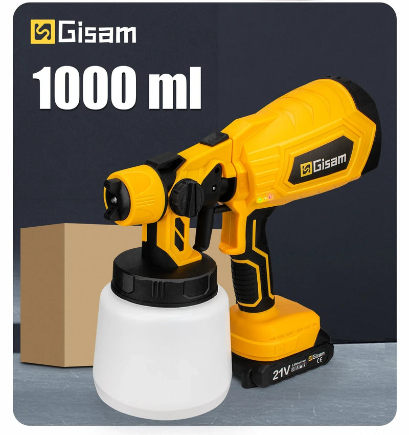 1000ML Brushless Electric Spray Gun Cordless Paint Sprayer HVLP Auto Furniture Steel Coating Airbrush For Makita 18V Battery