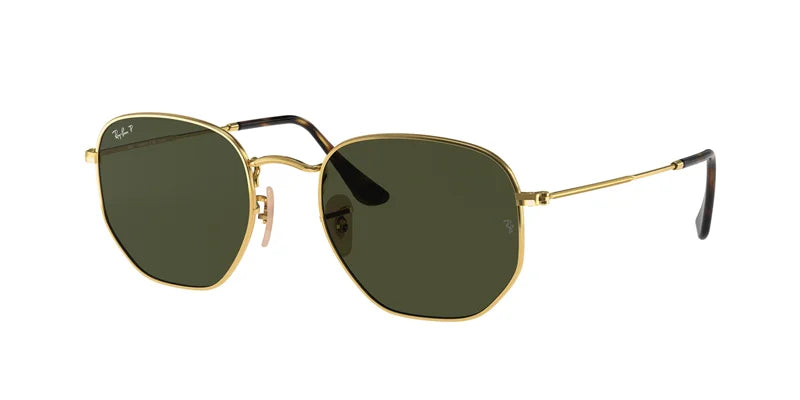 Rayban original Hexagonal 3548 Sunglasses Classic Round, Circular Sun Glasses with Gold Trim in box