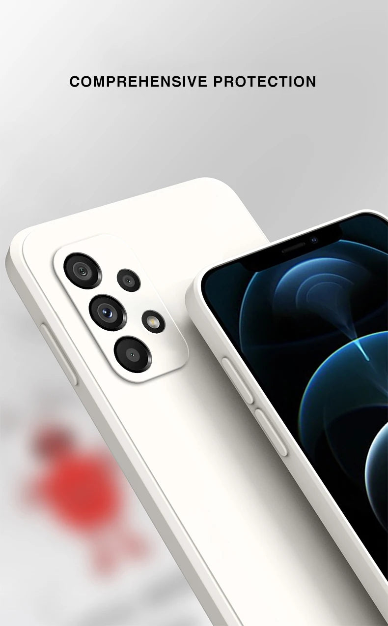 Funda de silicona original para Samsung A32, A42, A52, A52S, A72, A13, A23, A33, A53, A73, A14, A24, A34, A54 5G, funda protectora para cámara