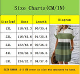 Chic Plus Size Dress: Elegant Stripes, Roll-Up Sleeves, Pockets - Comfortable & Casual Women's Dress