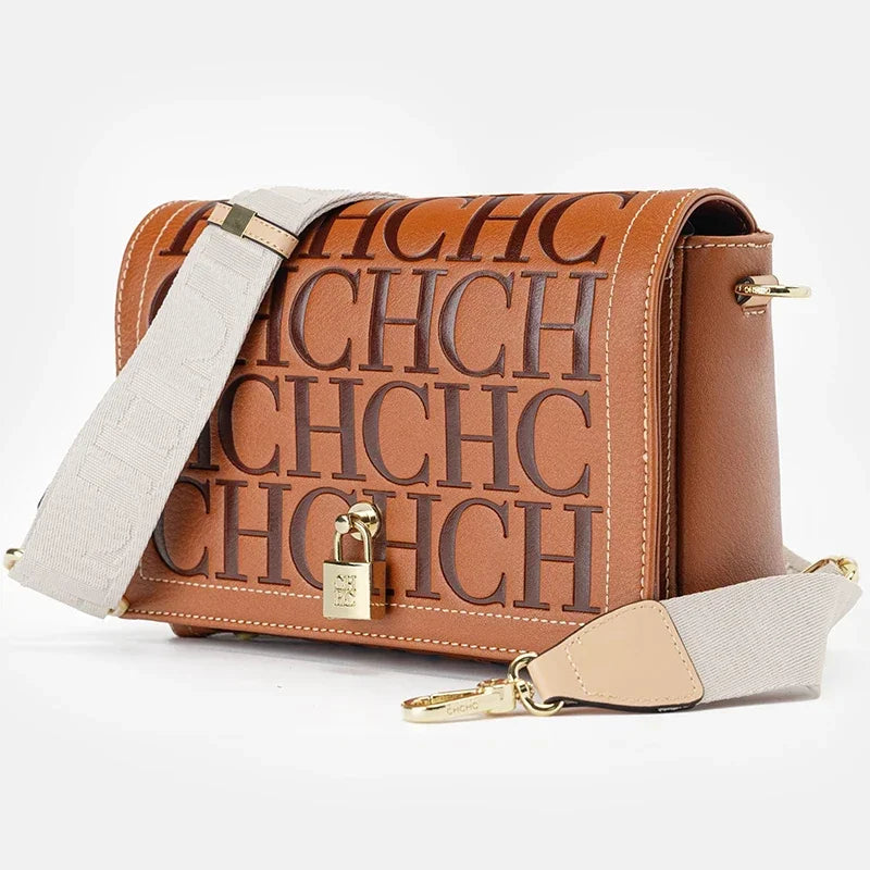 CH Autumn and Winter Solid Color Crossbody Bag Letter Printing High Quality Women's Fashion Elegance 2025 Classic Women's Bag