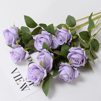3/5/10/20pcs Roses Artificial Flowers Rose Flower Branch Artificial Red Roses Realistic Fake Rose for Wedding Home Decor