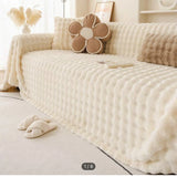 Bubble Imitation Fur Sofa Towel Faux Fur Sofa Cover Blanket Couch Cover Universal for Living Room Warm