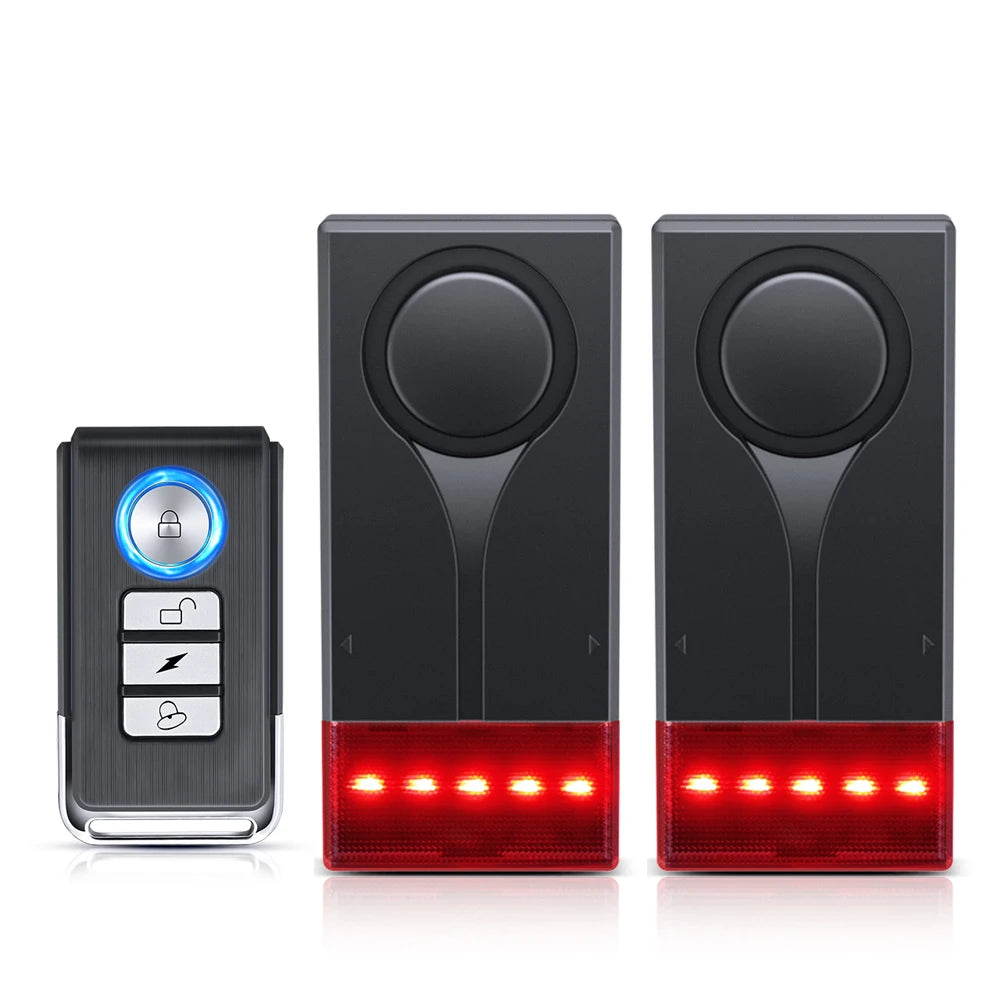 Extractme 108dB Anti-Theft Alarm Wireless Vibration Alarm with Remote Control Door and Window Alarm Car Alarm Security System