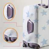 Light blue star pattern luggage protection cover, suitable for 18-32 inch luggage covers, luggage handle gloves, travel accessor