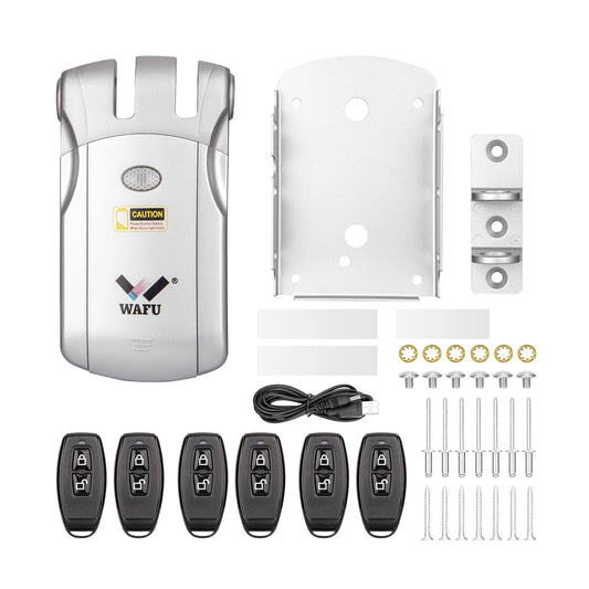 Wafu Door Lock 019 Remote Control Deadbolt Lock Electronic Keyless Tuya Bluetooth/Wifi Smart Lock 433Mhz Invisible Lock