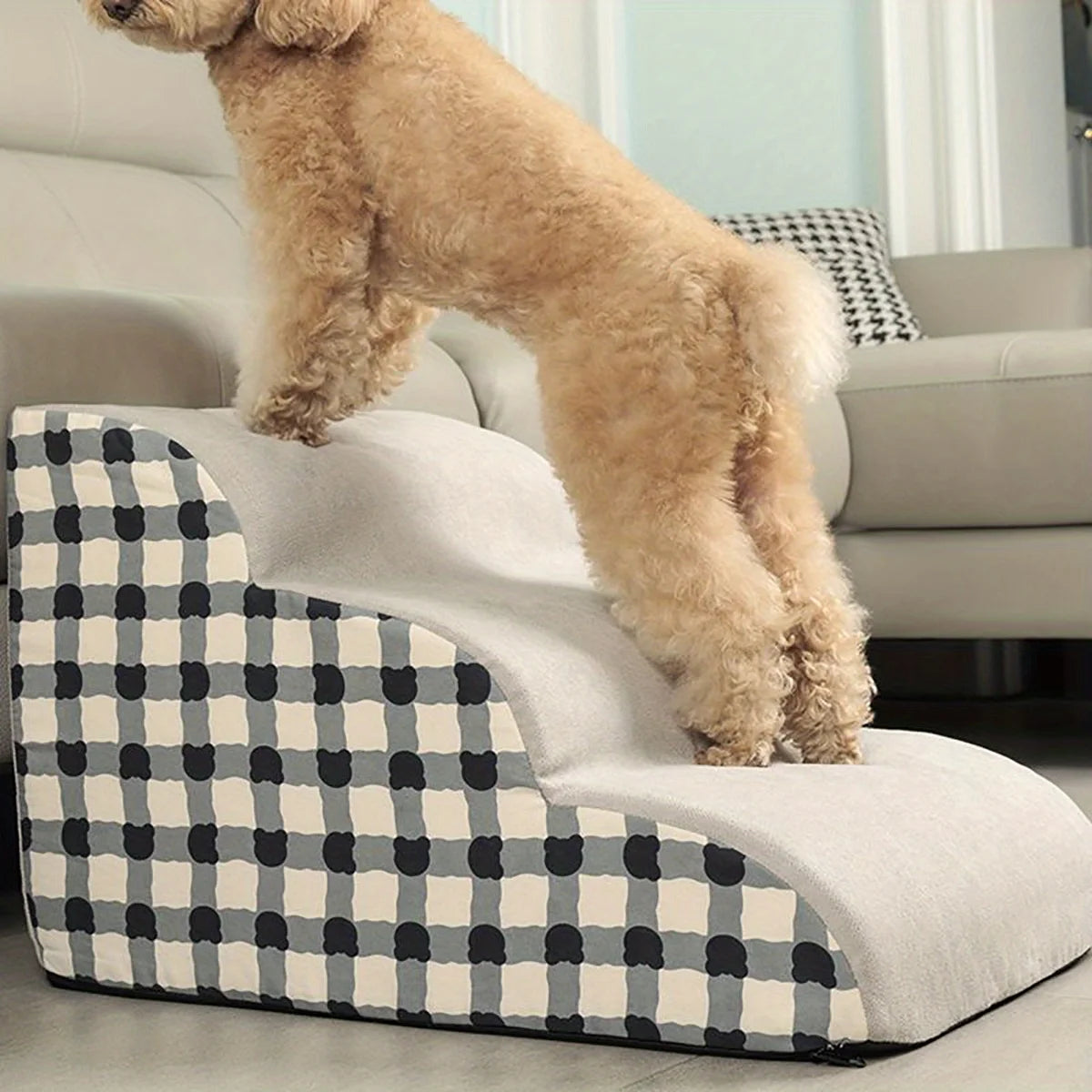 Pet 2/3 Steps High-Density Foam Dog Secure Stairs Ramps Non-Slip Pet Steps for Older Dogs Pet with Joint Pain Sofa Bed Ladder