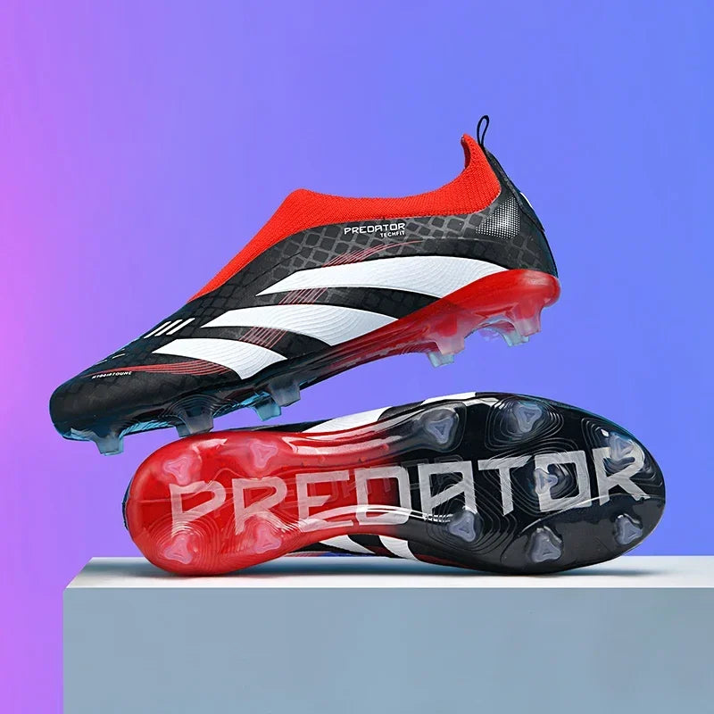 New Men Soccer Shoes Long Spikes Cleats Drop Shipping Football Boots Training Sneakers Ultralight Indoor Match Futsal Breathable