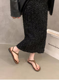 Summer Clip Toe Women Gladiator Sandals Casual Beach Vacation Shoes Ladies Elegant Dress Flats Sandalias
