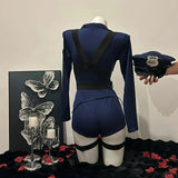 Halloween Sexy Cop Cosplay Erotic Lingerie Policewoman Costume Police Uniform Women Jumpsuit Nightclub Performance Costumes