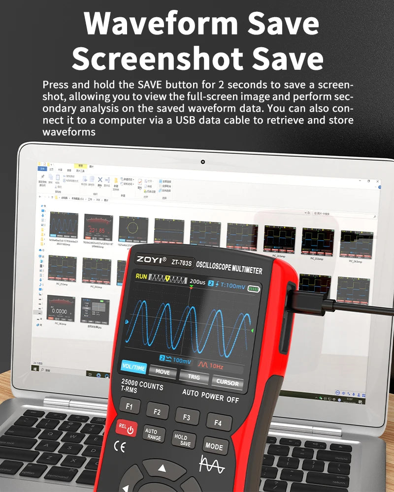 ZOYI Two-channel oscilloscope ZT-703S multifunction signal generator 3-in-1 high-precision electrician