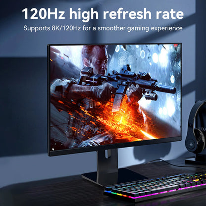 16K DP 2.1 8K@120Hz 4K@240Hz 80Gbps HDR Video Audio Displayport Cable Display Port for Laptop TV Xbox Projector Gaming Monitor