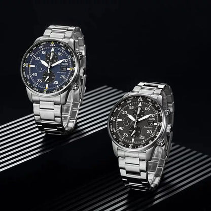Citizen Fashion Men Stainless Steel Watch Luxury Calendar Quartz Wrist Watch Business Watches for Man Clock Montre Homme