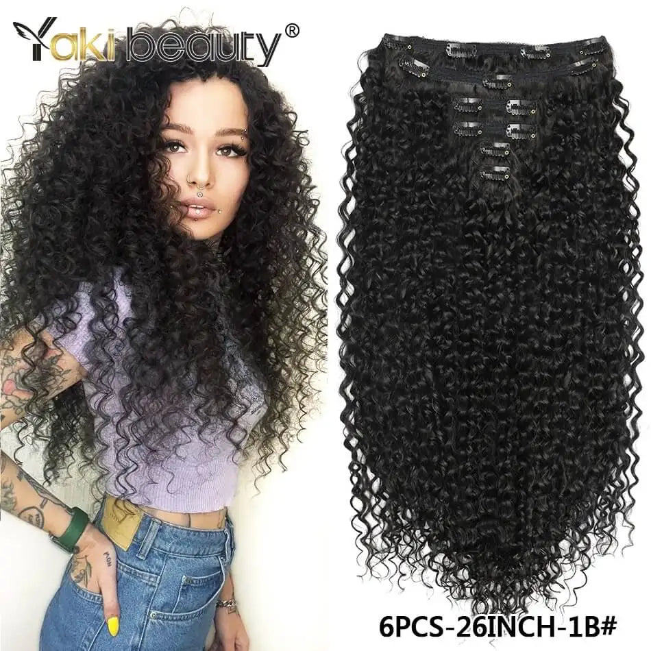 Extensões de cabelo cacheado Jerry Curly 65cm clip in tecelagem dupla com seda orgânica 160 g