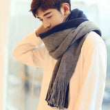 Fashion Winter Men's Knitted Scarf Warm Neckerchief Patchwork Striped Scarves Soft Long Casual Male Bufanda Pashmina Shawl