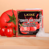 LKIAE Brand Tomato Fruit Scented Handmade Natural Bar Soap, For Face, Body, Whitening, Oil Control, Brightens, Shrinks Pores, 200g