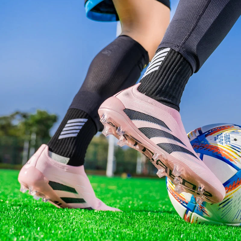 New TF/FG Men Soccer Shoes Original Futsal Society Football Field Boot Match Cleats Resistant Football Shoes Grass Training Turf