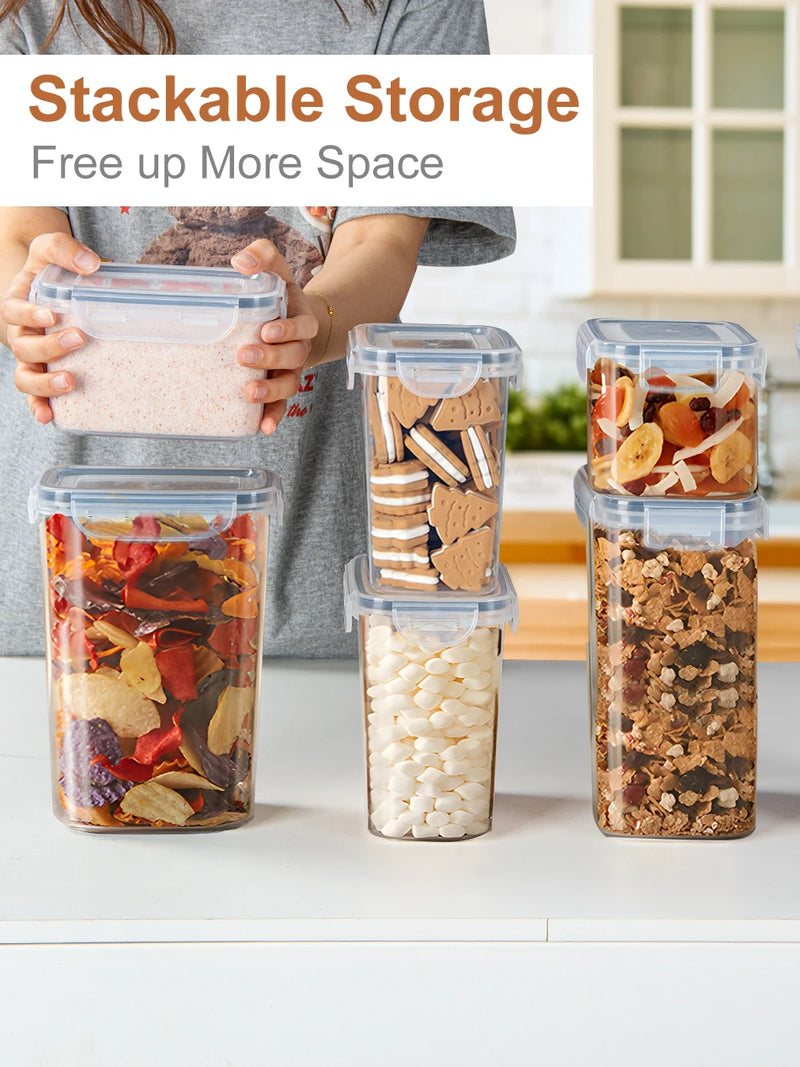 Kitchen food Storage Container with Lid Airtight Set of 24 Set 48 Pcs (24 Containers, 24 Lids), 0.8 L/0.32L/0.24L  BPA Free