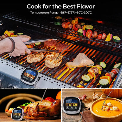 Termómetro digital para cocina, de acero inoxidable, resistente al agua, para carne, para horno y barbacoa.
