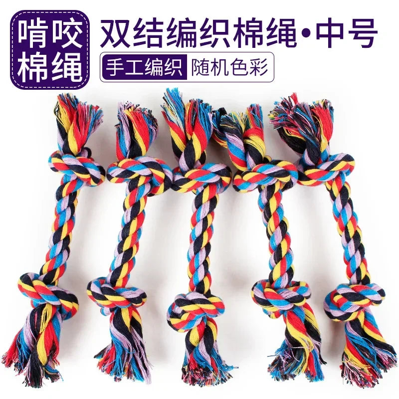 Brinquedo De Nó De Corda De Algodão Trançado Para Cães Mastigar Cachorro, Limpeza Dos Dentes, Osso, Produtos Pet, Durável, 24cm