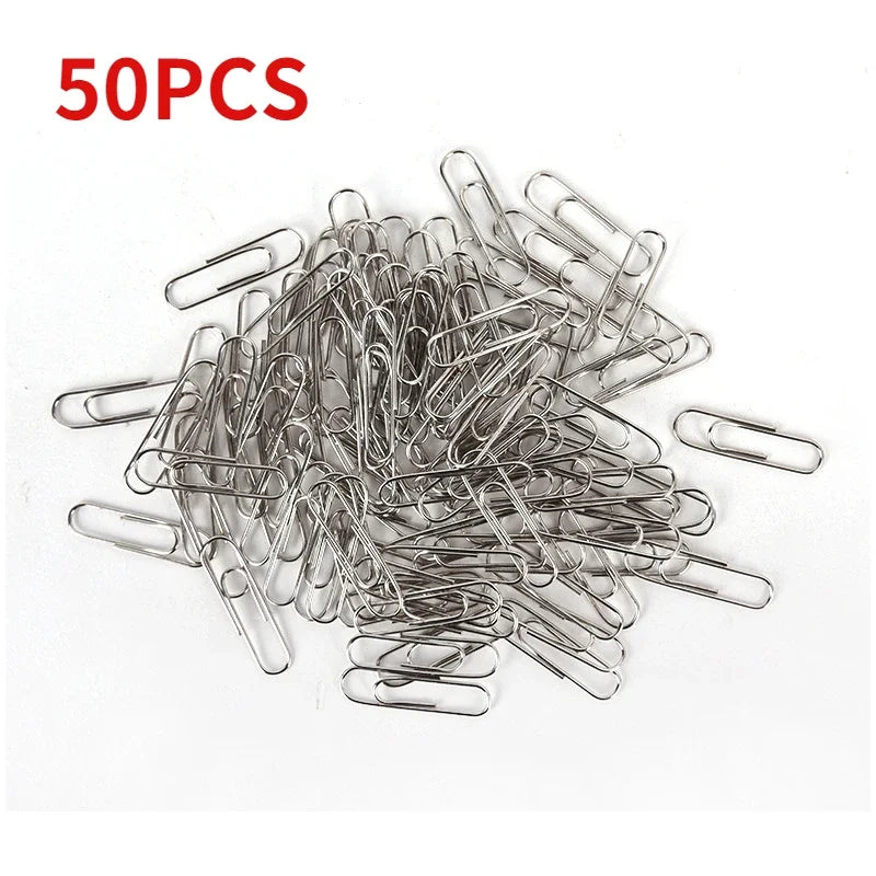 50/100/200PCS Metal Paper Clips Binding Clip Home Office Storage Supplies Anti Lost Mini Bookmark Planner Marking Paperclips