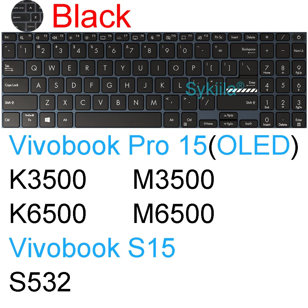 Keyboard Cover for ASUS Vivobook Pro 15 15X OLED GO S S15 N6506 S5507 S5506 M5506 X1505 M1505 K3504 Silicone Protector Skin Case