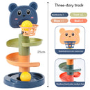 Track Rolling Ball Pile Tower for Babies, Early Educational Toy, Rotating Track, Stacking Toy for Kids, Gift, 2-7 Layers 