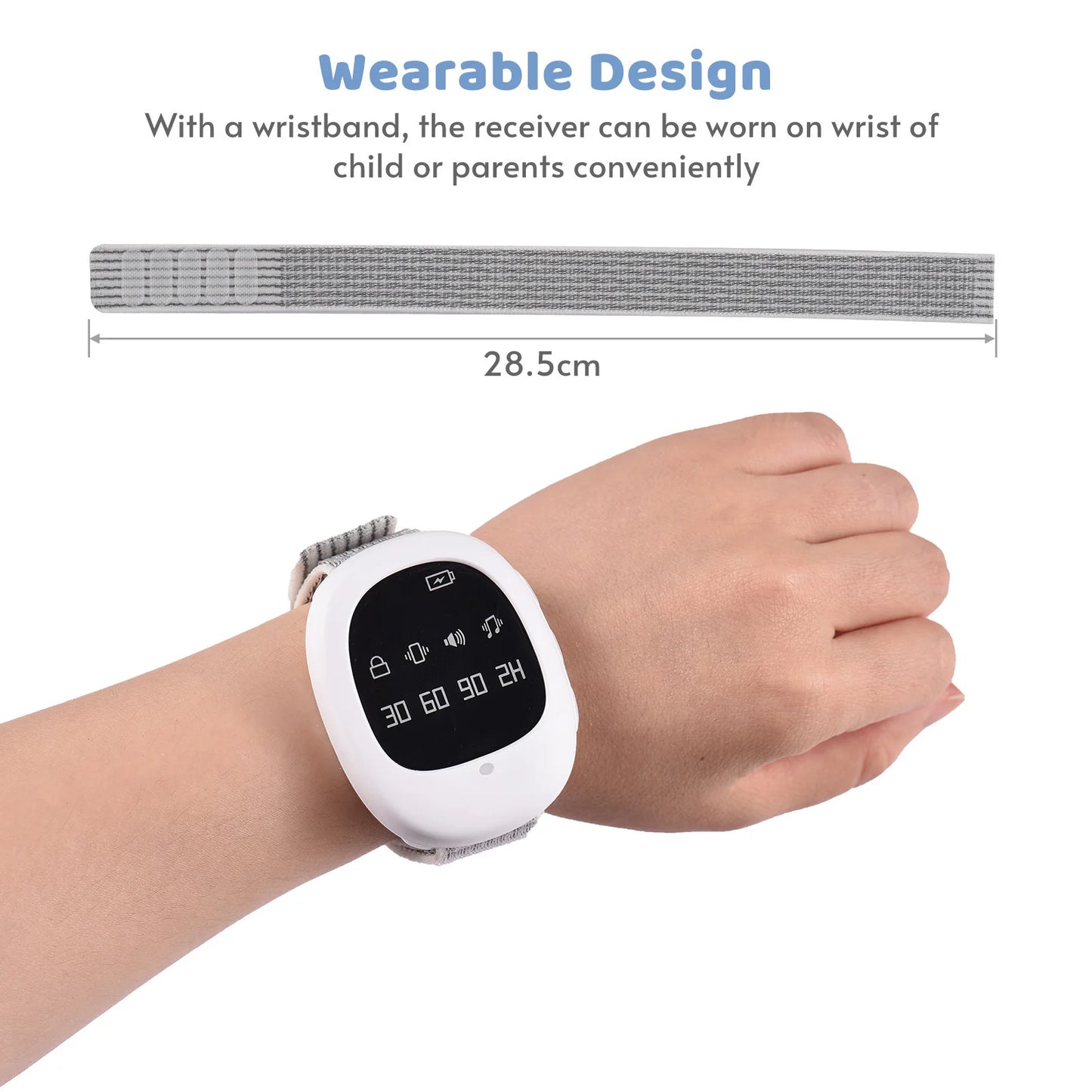 Alarma inalámbrica para enuresis de 40 m, sensor de entrenamiento para ir al baño para adultos mayores, con pulsera para niños y adultos mayores.
