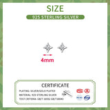 Softpig real 925 prata esterlina zircão 4mm estrela minúsculos brincos para mulheres jóias finas minimalista orelha buraco cuidados acessórios